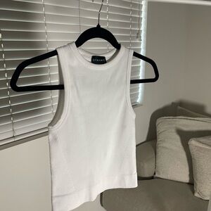 Dynamic White Ribbed Tank Top